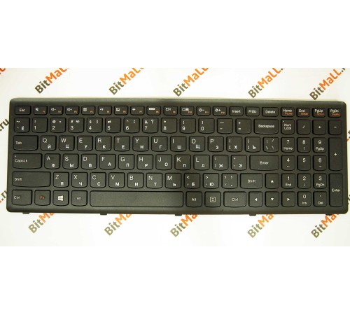 Клавиатура для LENOVO Flex15 черная рамка черная