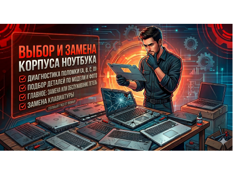 Подбор корпуса ноутбука для ремонта