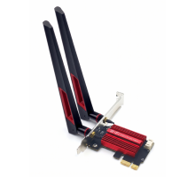 Сетевой адаптер Wi-Fi 6E Intel AX210NGW + Bluetooth 5.3, комплект для ПК (PCI-E), 5400 Мбит/с, 6 ГГц, усиленные антенны