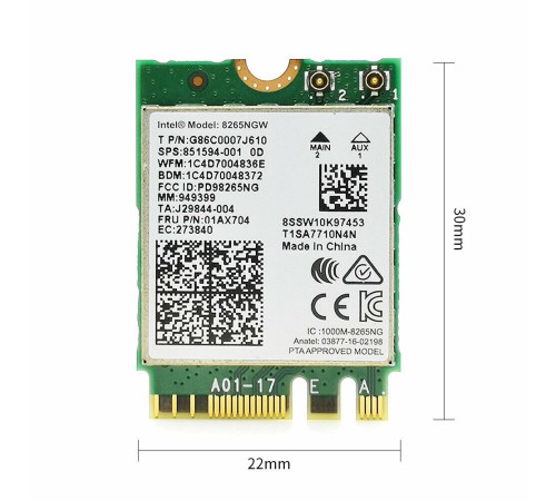 Модуль Wi-Fi 8265ngw (вай фай адаптер для ноутбука)